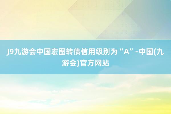 J9九游会中国宏图转债信用级别为“A”-中国(九游会)官方网站