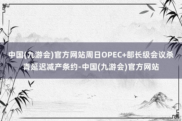 中国(九游会)官方网站周日OPEC+部长级会议杀青延迟减产条约-中国(九游会)官方网站