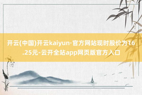 开云(中国)开云kaiyun·官方网站现时股价为16.25元-云开全站app网页版官方入口